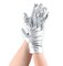 Metallic Silver Costume Gloves - Shiny Silver Princess Evening Stretch Dress Tea Glove Set for Men, Women and Kids